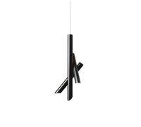 DZQWLL Lampade a Sospensione Nere, plafoniera Moderna a LED a 3 luci con Messa a Fuoco Regolabile Unica, lampadario a soffitto sospeso con Cavo Regolabile per corridoio, Mini faretto a Sospensione