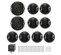 DZSDKHLFJ Copertura Fendinebbia 10 Pezzi/set Per Land Per Rover Per Defender 1990-2016 Completo Aggiornamento Lampade A LED Lenti Fumé Indicatori Direzione Anteriori E Fendinebbia Posteriori
