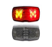 DZSJFGAIS Terza Luce Stop Freno Indicatore Luminoso Camion 10 LED 12/24V Paraurti Luce Freno LED Indicatore Direzione Lente Fumé Semirimorchio Furgone Carico Trattore Camion(2pcs Red Yellow)