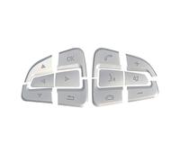 DZSMACHENGSM Decorativa Trim Pannello per Mercedes per Benz W205 GLC X253 ABC GLA GLS GLE Classe V per Vito W447 Tasto al Volante dell'automobile Copertura Adesivo Trim Auto Interni(Argento)