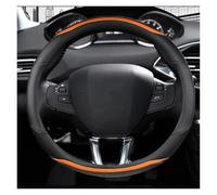 DZSNBMSHD Coprivolante per Peugeot 208 2012 2013 2014 2015 2016 2017 2018 Coprivolante per Auto in Fibra di Carbonio + Pelle PU Accessori per Auto Interni Coprivolante Universale(Arancia)