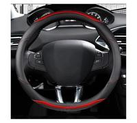 DZSNBMSHD Coprivolante per Peugeot 208 2012 2013 2014 2015 2016 2017 2018 Coprivolante per Auto in Fibra di Carbonio + Pelle PU Accessori per Auto Interni Coprivolante Universale(Rosso)