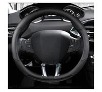 DZSNBMSHD Coprivolante per Peugeot 208 2012 2013 2014 2015 2016 2017 2018 Coprivolante per Auto in Fibra di Carbonio + Pelle PU Accessori per Auto Interni Coprivolante Universale(Nero)