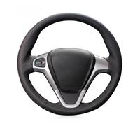 DZSNBMSHD Coprivolanti Coprivolante per Auto in Pelle Artificiale Nera Cucita A Mano Fai da Te per Ford per EcoSport 2014-2017 per Fiesta 2008-2017 Copertura del Volante