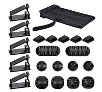 Dzsomt Cable Management 50 Pezzi Cavi Organizer Fascette Fermacavi Scrivania Autoadesivo Clip Cavo Organizer Clip di Cavo Organizzatore Cavi Porta Cavi Scrivania Nylon Fascette Cavi