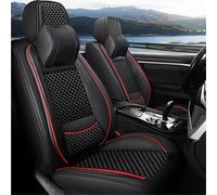 DZSQEGBX Set Copri-Sedile Universali Per BMW F30 E30 E39 Summr Pelle + Ic Seta Coprisedili Per Auto Four Seasons Accessori Per La Decorazione Degli Interni(Nero rosso,Standard)