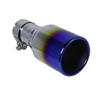 DZSQOMHGD Terminali di Scarico per Auto Ingresso da 51 Mm Uscita da 76 Mm Silenziatore Modifica Universale Tubi Scarico per Tubi Scarico in Acciaio Inossidabile Cromato Posteriore Coda Gola(Blu)