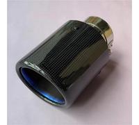 DZSQTUND Terminale di Scarico 1 Pz. Terminale Scarico Auto in Fibra Carbonio Lucido Blu in Acciaio Inox Tubo Scarico Scarico Marmitta Terminale per Tutte Auto Coda Punta Fine Tubo(ID 48-OD 89)