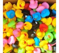 DZTIAN 12 pezzi Mini anatre colorate in gomma per bagnetto, vaschetta d'anatra, piscina cigolante, piccola anatra giocattolo per doccia/feste, compleanno (12)