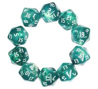Dzxin Dadi D&D, 10 Pezzi Dadi Poliedrici Dadi 20 Facce, 20mm Dadi da Gioco per Giochi di Ruolo MTG DND da Tavolo (Verde)