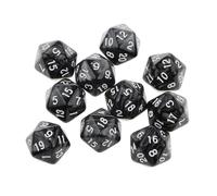 Dzxin Dadi D&D, 10 Pezzi Dadi Poliedrici Dadi 20 Facce, 20mm Dadi da Gioco per Giochi di Ruolo MTG DND da Tavolo (Nero)
