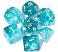 Dzxin DND Dadi,7PCS D&D Dadi Poliedrici per Dungeons And Dragons Rpg MTG Giochi di Ruolo da Tavolo (Azzurro)