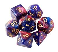 Dzxin DND Dadi,7PCS D&D Dadi Poliedrici per Dungeons and Dragons RPG MTG Giochi di ruolo da tavolo (blu fucsia)