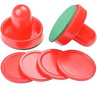 Dzxin Hockey su Ghiaccio Pusher Pucks Set, Air Hockey Pusher & Pucks Sostituzione per tavoli da Gioco(Rosso-76mm)