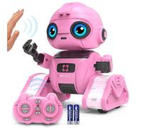 Dzxlin Robot giocattolo per bambini - Ricaricabile occhi LED e musica robot RC con sensore di gesto per dai 3 4 5 6 7 8 9 10 anni regalo ragazzo (Rosa)