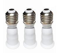 DZYDZR 3pcs Portalampada E27 a E27 Prolunga Adattatore Bianco 95mm Per Lampadine a LED（3,7in）