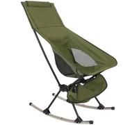 DZYHFCO DUANZEYUQA - Sedia a dondolo pieghevole portatile con schienale alto, per il tempo libero, con tessuto Oxford e schienale in rete traspirante, ideale per picnic e campeggio (verde militare)