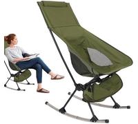 DZYHFCO DUANZEYUQA - Sedia a dondolo pieghevole portatile con tessuto Oxford con schienale alto, per tempo libero all'aperto (beige)