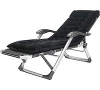 DZYHFCO DUANZEYUQA Sedia Gravity XL reclinabile imbottita pieghevole extra larga per esterni cortile piscina (nero)