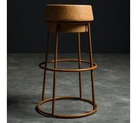 DZYHFCO Industrial S, Set di 2 sgabelli da bar per la colazione, cucina, con poggiapiedi in metallo (marrone, 75 cm)