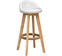 DZYHFCO Moderno sgabello girevole da bar in legno massello, sedie per il tempo libero, semplice, alto, per la casa, elegante, bianco, per cucina e sala da pranzo (bianco)