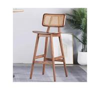 DZYHFCO Rattan tessuto rattan semplice della famiglia alta di legno solido del seggiolone per l'isola della cucina