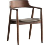 DZYHFCO Roedax - Sgabello da bar Hiroshima, per il tempo libero, con schienale, bracciolo, sedia creativa in legno massello con gambe in legno (Kaki Pu Leatherc)