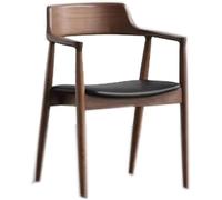 DZYHFCO Roedax - Sgabello da bar Hiroshima, per il tempo libero, con schienale, bracciolo, sedia creativa in legno massello con gambe in legno (pelle PU nera B)