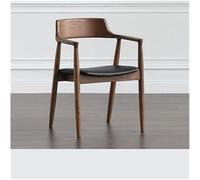 DZYHFCO Roedax - Sgabello da bar Hiroshima, per il tempo libero, con schienale, bracciolo, sedia creativa in legno massello con gambe in legno (vera pelle B)