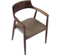 DZYHFCO Roedax - Sgabello da bar Hiroshima, per il tempo libero, con schienale, bracciolo, sedia creativa in legno massello con gambe in legno (Kaki PU pelle a)
