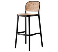 DZYHFCO Sedia alta fissa di altezza del contatore dello sgabello da bar, con il poggiapiedi e lo schienale, tessuto imitazione di plastica del rattan del metallo pp