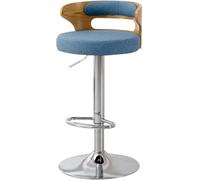 DZYHFCO Sedia da bar girevole moderna dello sgabello dell'isola della cucina di altezza del contatore ricoperta con schienale e poggiapiedi, (/blu)