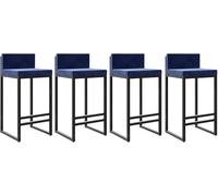 DZYHFCO Sedie da bar, sgabelli da bar contemporanei con schienale, rivestimento in morbido velluto e gambe in metallo, ideali per isole della cucina (blu, 75 cm)