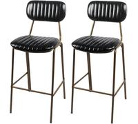 DZYHFCO Sedie industriali degli sgabelli da bar dell'annata con le gambe del metallo, lo schienale e i poggiapiedi, perfetti per il salone,