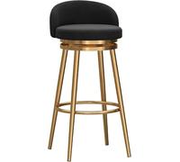DZYHFCO Set di 1 sgabelli da bar girevoli in velluto blu con schienale, sgabelli da bar per la colazione, 65 cm, altezza bancone, gambe in metallo dorato, elegante aggiunta alla tua casa, 1 pezzo,