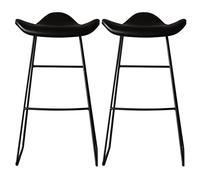 DZYHFCO Set di 2 sgabelli da bar, altezza del bancone, seduta imbottita in ecopelle, sedie senza braccioli, con struttura in metallo, altezza fissa (bianco, altezza seduta 65 cm)