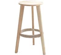 DZYHFCO Sgabelli da bar con schienale scoperto, per il tempo libero, sedia alta rotonda in legno massello antiscivolo (noce Sh58 cm)