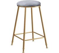 DZYHFCO Sgabelli da bar impilabili 65 cm, stile rustico, con schienale scoperto, cuscino in velluto con gambe in metallo, carico 199,6 kg (grigio)