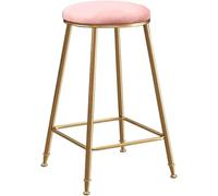 DZYHFCO Sgabelli da bar impilabili da 65 cm, stile rustico, con schienale scoperto, cuscino in velluto con gambe in metallo, carico 199,6 kg (rosa)