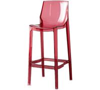 DZYHFCO Sgabelli da bar in acrilico di lusso, schienale alto e semplice, trasparente, per sala da pranzo, tempo libero, vestirsi bello, marrone (rosso, 65 cm)