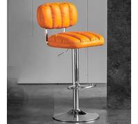 DZYHFCO Sgabelli da bar in pelle bianca, piano girevole in altezza, per la colazione, cucina moderna isola con schienale, regolabile con (/arancione B)
