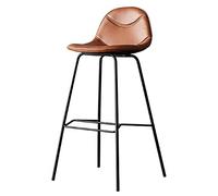 DZYHFCO Sgabello da bar in ecopelle, con cuscino senza braccioli, da cucina, resistente, altezza fissa, schienale alto (F, altezza seduta 65 cm)