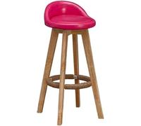 DZYHFCO Sgabello da bar moderno girevole in legno massello, sedie per il tempo libero, semplice, alto, per casa, elegante, bianco, per cucina e sala da pranzo (rosso)