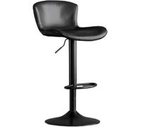 DZYHFCO Sgabello da bar semplice e alla moda, stile moderno, con schienale alto e leggero, sedia girevole in ferro per cucina (nero)