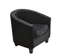 DZYP 2 Pezzi Copripoltrona Club in Velluto Elasticizzato, Fodere Coprisedia Poltrona da Cocktail Chesterfield Tullsta 1 Posto Tub Chair Copridivano per Bar Soggiorno Reception (Nero)