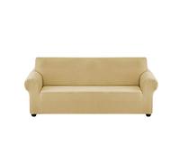 DZYP Copridivano elasticizzato, tinta unita, per animali domestici, protezione elastica per mobili e divani, colore champagne (champagne, 4 posti)