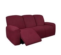 DZYP Copripoltrona Relax Elasticizzato 1 2 3 Posti, Morbido Antiscivolo Jacquard Fodera per Poltrona Reclinabile Copridivano Sofa Protettore per Soggiorno (Borgogna,3 posti)