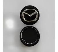DZYYDS 4 Pezzi Auto Coprimozzo Ruota Centrale per Mazda CX-30 2019-2024,Lega Coprimozzi Cerchione Ruota Coperchio con Auto Logo Emblema Accessori Styling Auto,High Foot-Black