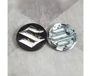 DZYYDS 4 Pezzi Auto Coprimozzo Ruota Centrale per Suzuki Ignis 2020-2024,Lega Coprimozzi Cerchione Ruota Coperchio con Auto Logo Emblema Accessori Styling Auto,Black-54mm