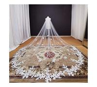 DZZTHSH Veli da Sposa, Velo da Sposa cattedrale + Applicazioni in Pizzo, Splendidi Accessori da Sposa per la Sposa, Lungo Velo in Tulle per Matrimonio